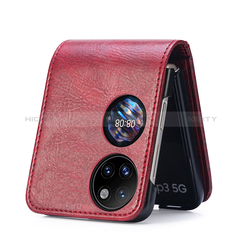 Huawei P60 Pocket用ハイブリットバンパーケース 高級感 手触り良いレザー柄 兼プラスチック SD3 ファーウェイ 