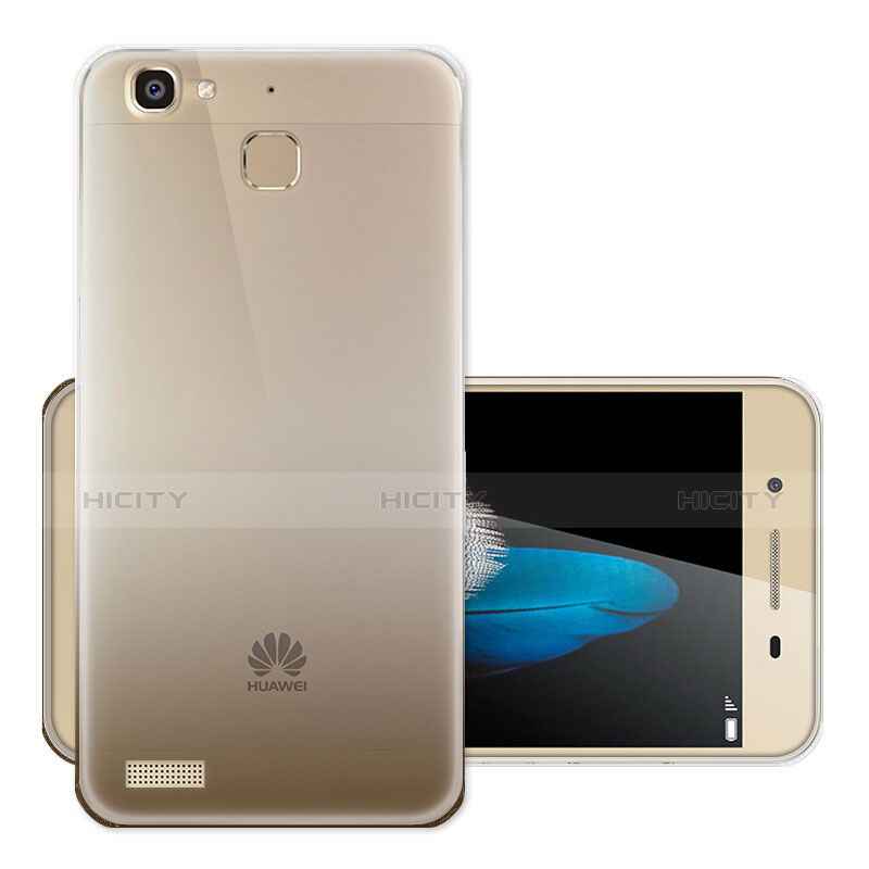 Huawei P8 Lite Smart用極薄ソフトケース グラデーション 勾配色 クリア透明 ファーウェイ グレー