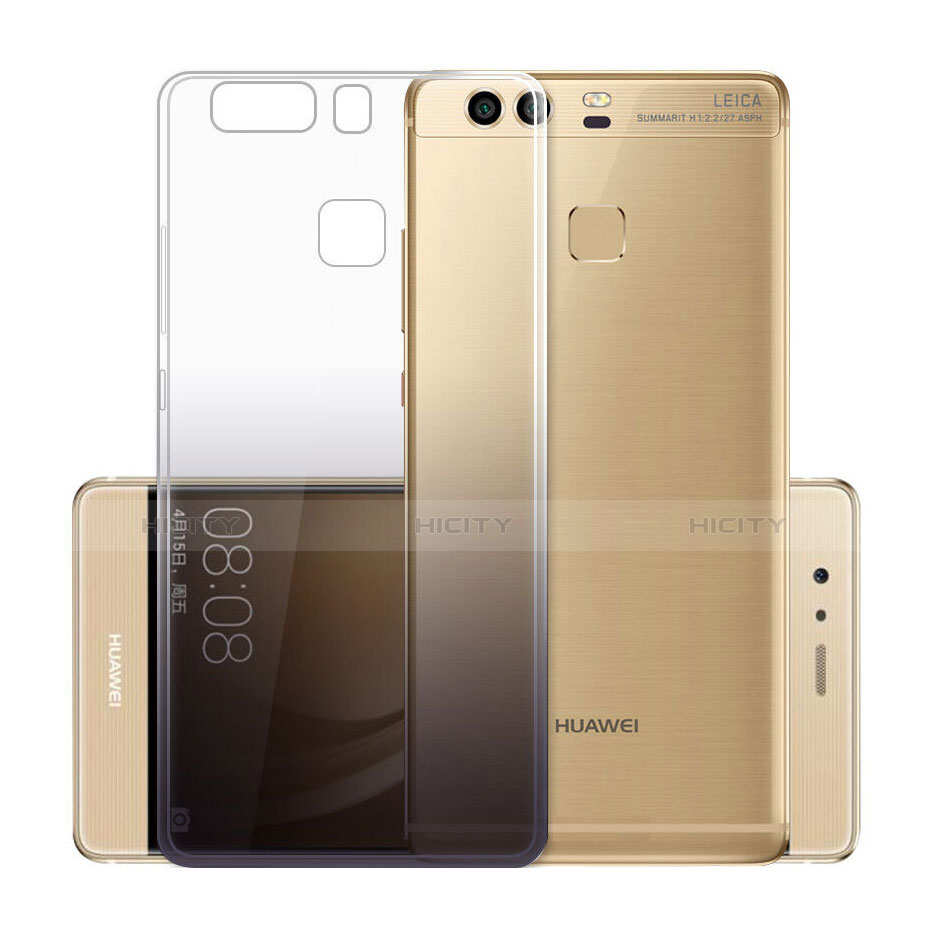 Huawei P9用極薄ソフトケース グラデーション 勾配色 クリア透明 ファーウェイ グレー