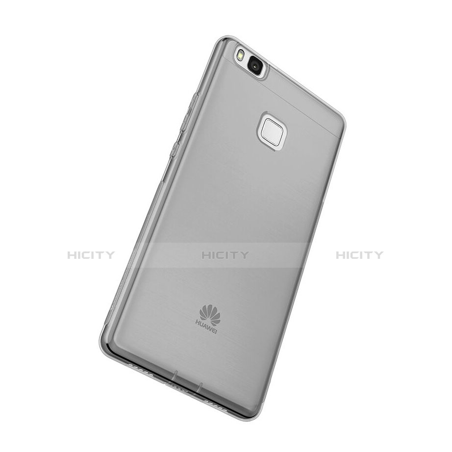 Huawei P9 Lite用極薄ソフトケース シリコンケース 耐衝撃 全面保護 クリア透明 ファーウェイ グレー