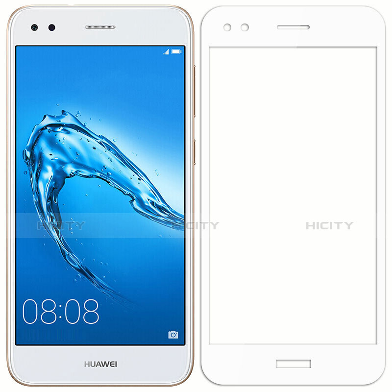 Huawei Y6 Pro (2017)用強化ガラス フル液晶保護フィルム ファーウェイ ホワイト