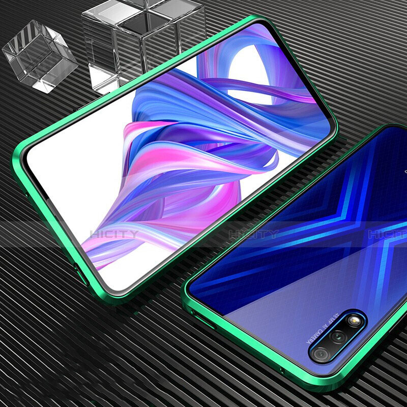 Huawei Y9 Prime (2019)用ケース 高級感 手触り良い アルミメタル 製の金属製 360度 フルカバーバンパー 鏡面 カバー M04 ファーウェイ グリーン