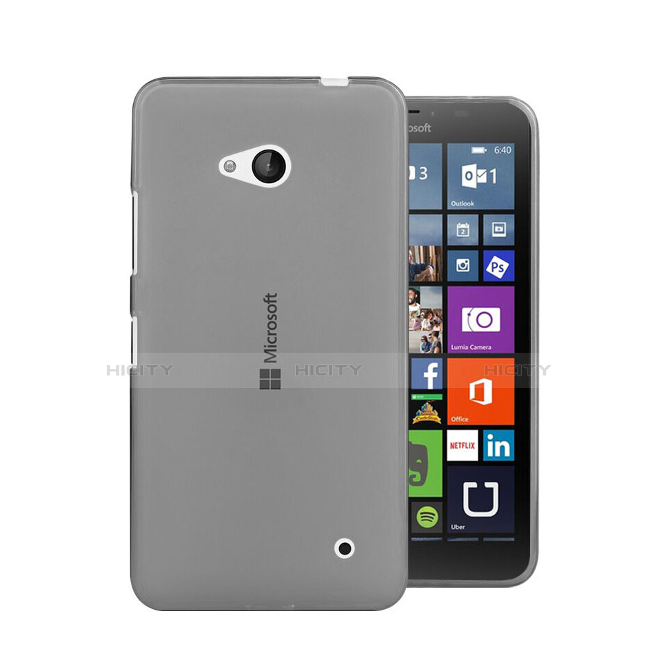 Microsoft Lumia 640用極薄ソフトケース シリコンケース 耐衝撃 全面保護 クリア透明 Microsoft グレー