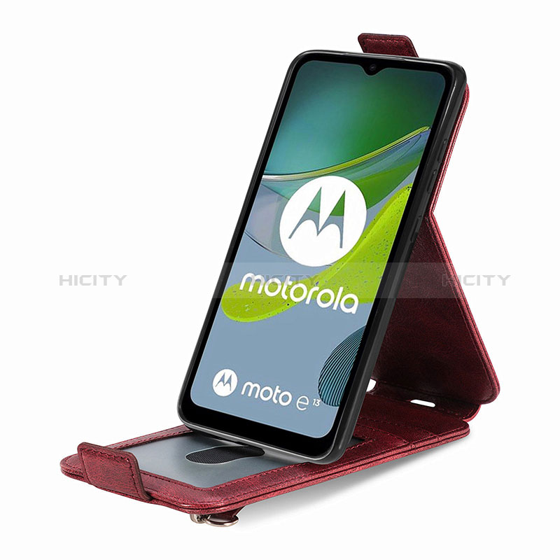 Motorola Moto E13用フリップ レザーケース スタンド モトローラ 