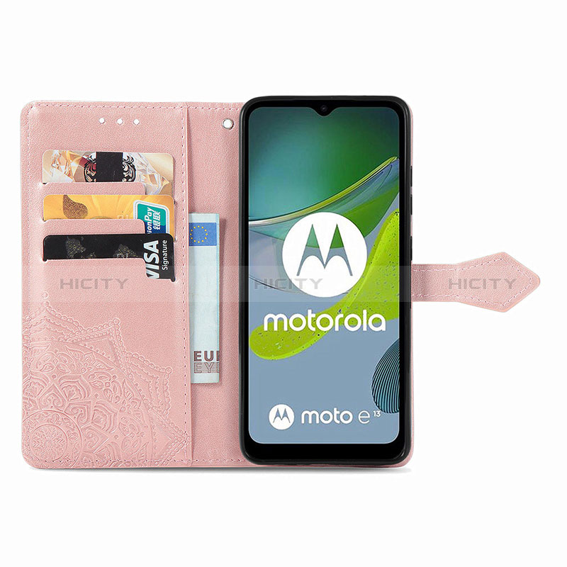 Motorola Moto E13用手帳型 レザーケース スタンド パターン カバー モトローラ 