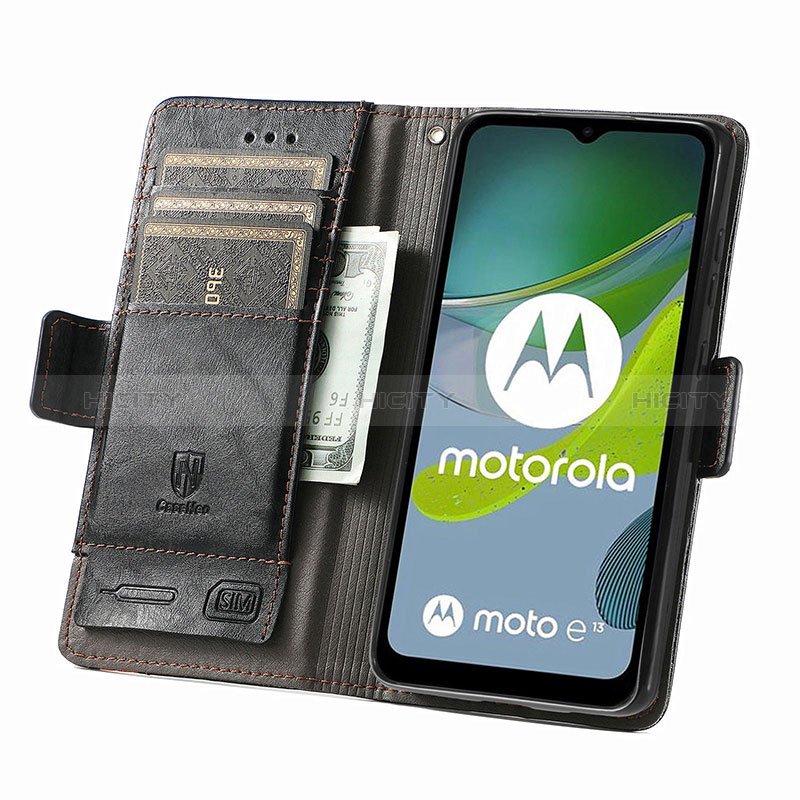 Motorola Moto E13用手帳型 レザーケース スタンド カバー S02D モトローラ 