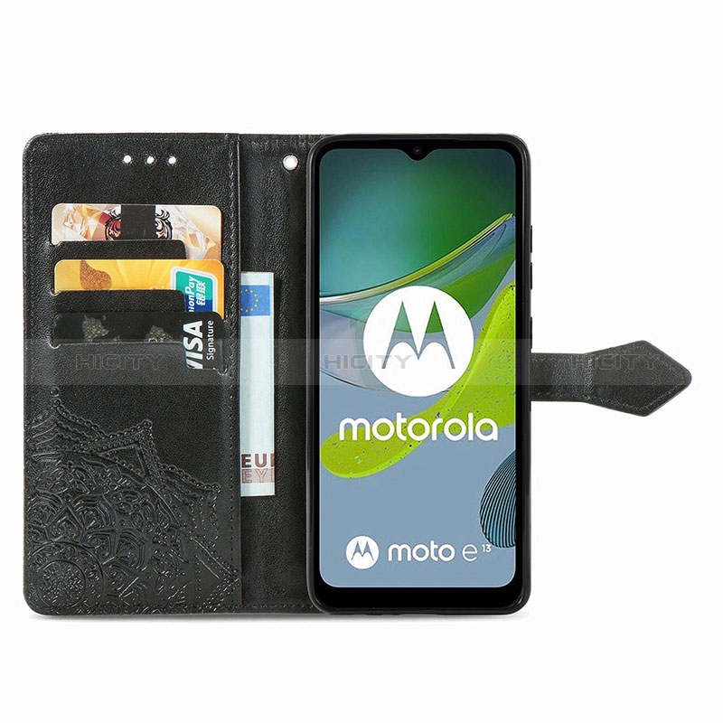 Motorola Moto E13用手帳型 レザーケース スタンド パターン カバー S07D モトローラ 