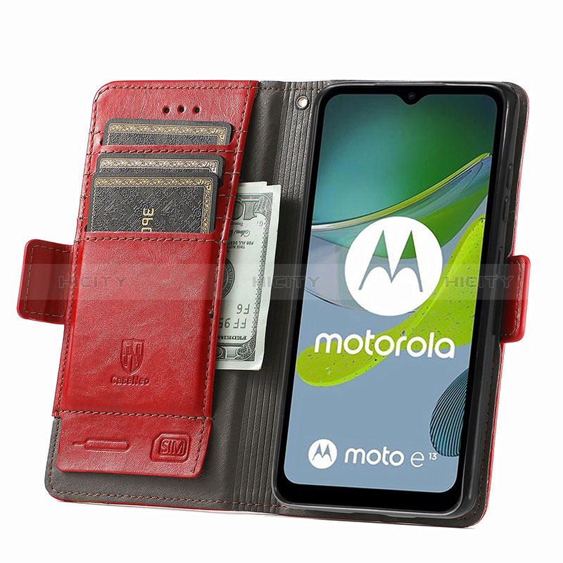 Motorola Moto E13用手帳型 レザーケース スタンド カバー S10D モトローラ 