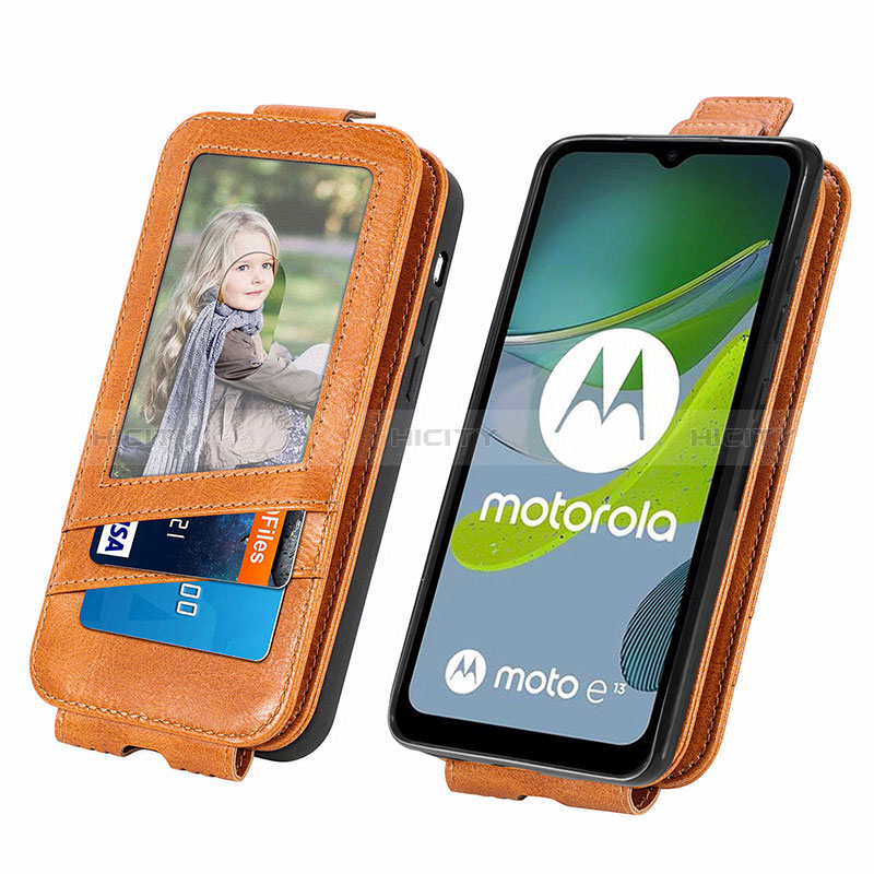 Motorola Moto E13用フリップ レザーケース スタンド S01D モトローラ 