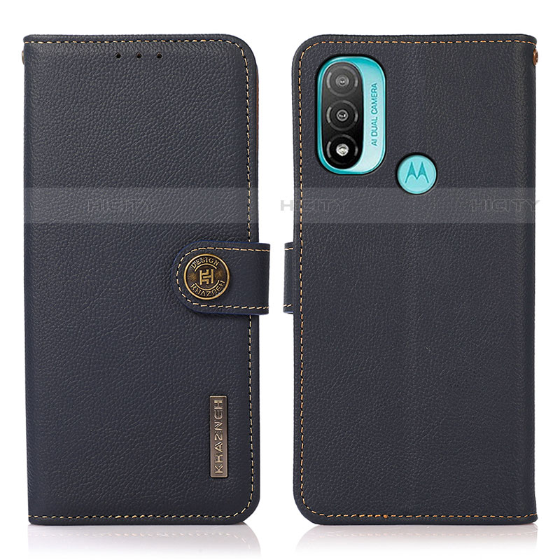 Motorola Moto E40用手帳型 レザーケース スタンド カバー B02H モトローラ ネイビー