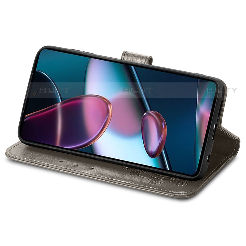 Motorola Moto Edge Plus (2022) 5G用手帳型 レザーケース スタンド 花 カバー モトローラ 