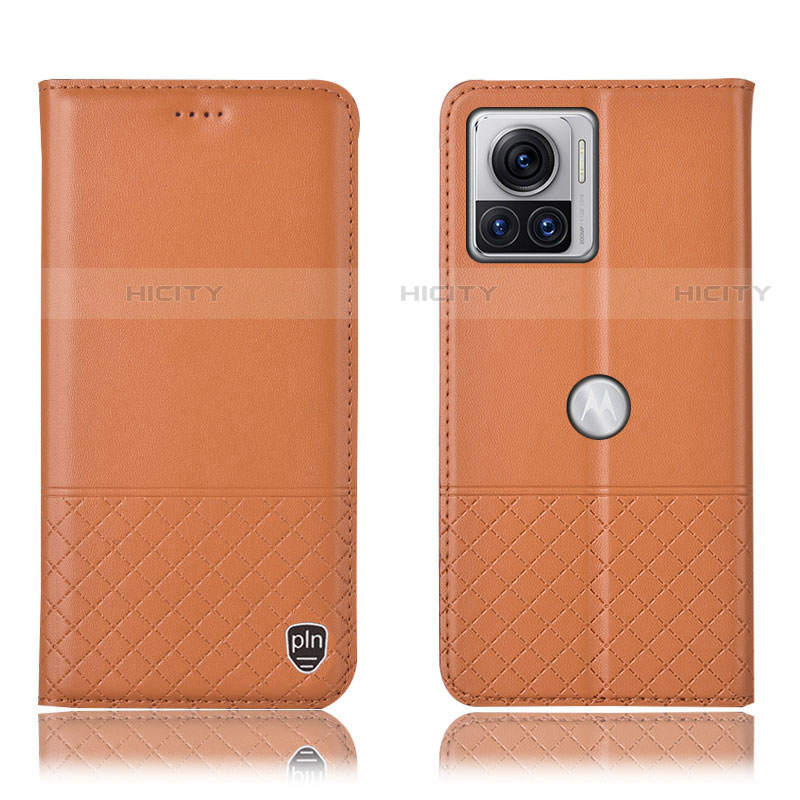 Motorola Moto Edge X30 Pro 5G用手帳型 レザーケース スタンド カバー H11P モトローラ オレンジ
