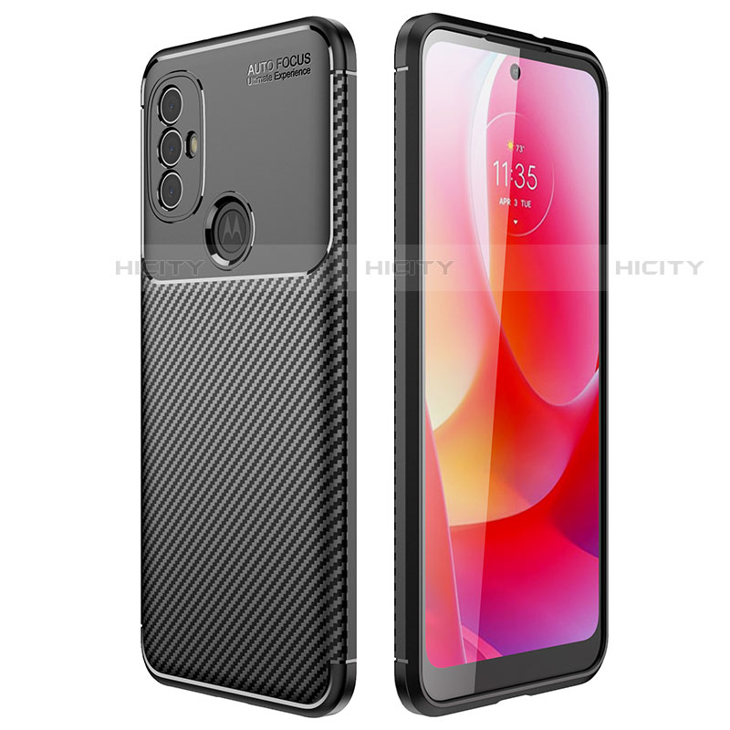 Motorola Moto G Play (2023)用シリコンケース ソフトタッチラバー ツイル カバー モトローラ ブラック