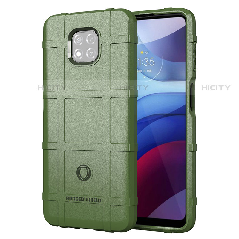 Motorola Moto G Power (2021)用360度 フルカバー極薄ソフトケース シリコンケース 耐衝撃 全面保護 バンパー モトローラ グリーン