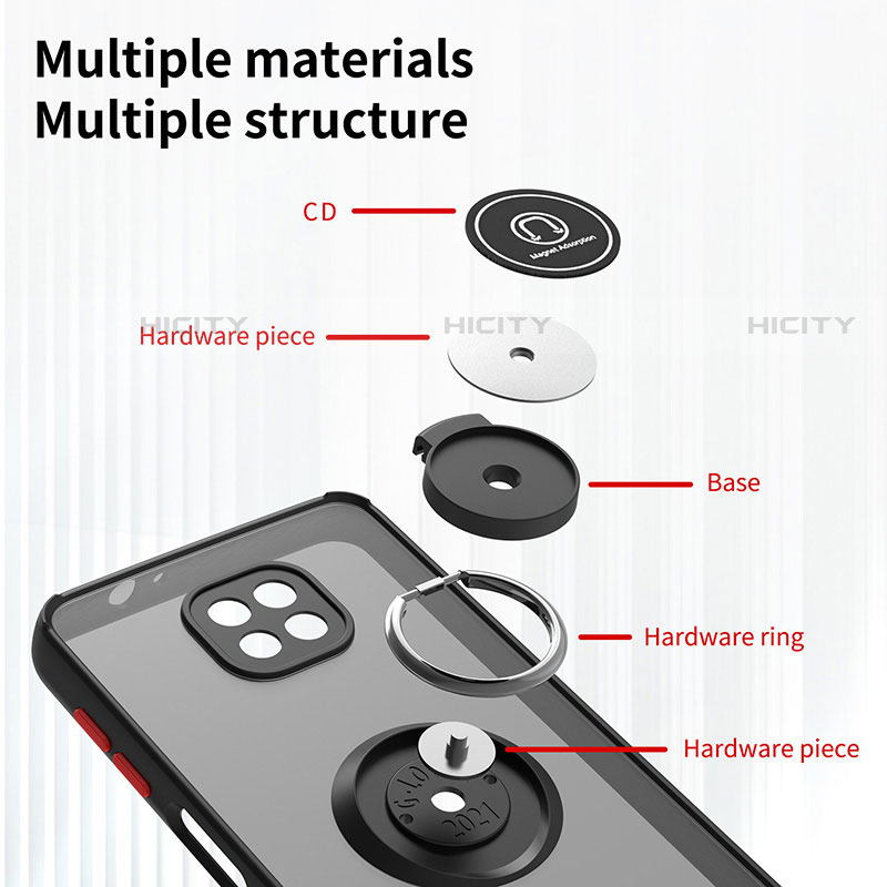 Motorola Moto G Power (2021)用ハイブリットバンパーケース プラスチック アンド指輪 マグネット式 S04 モトローラ 