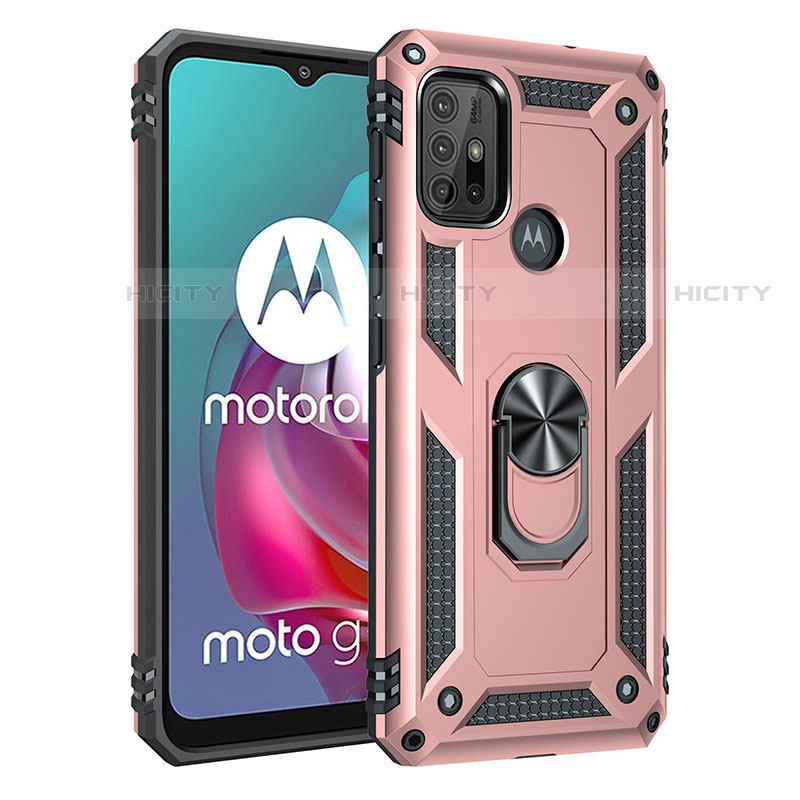 Motorola Moto G10 Power用ハイブリットバンパーケース プラスチック アンド指輪 マグネット式 モトローラ 