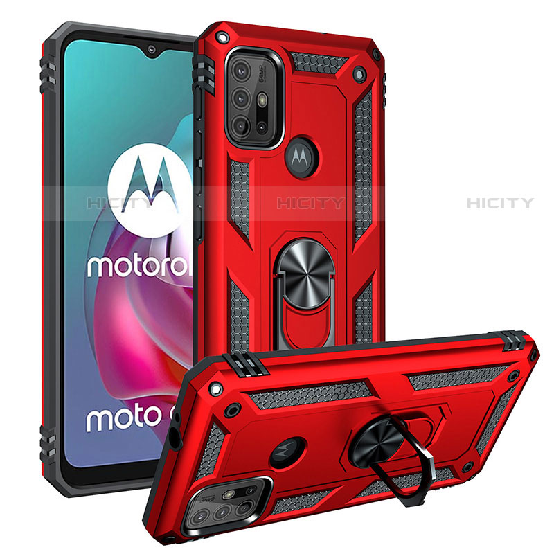Motorola Moto G10 Power用ハイブリットバンパーケース プラスチック アンド指輪 マグネット式 S01 モトローラ 