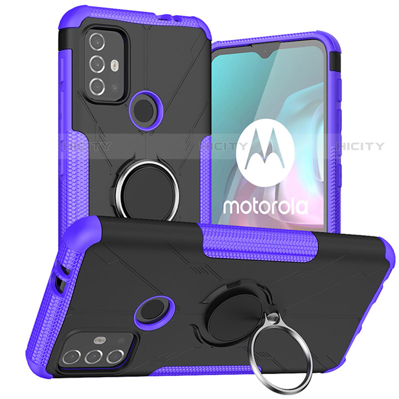 Motorola Moto G10 Power用ハイブリットバンパーケース プラスチック アンド指輪 マグネット式 S02 モトローラ 