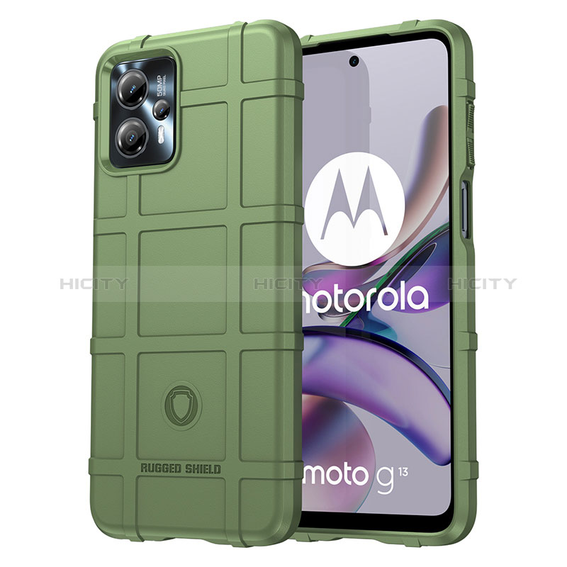 Motorola Moto G13用360度 フルカバー極薄ソフトケース シリコンケース 耐衝撃 全面保護 バンパー J01S モトローラ グリーン