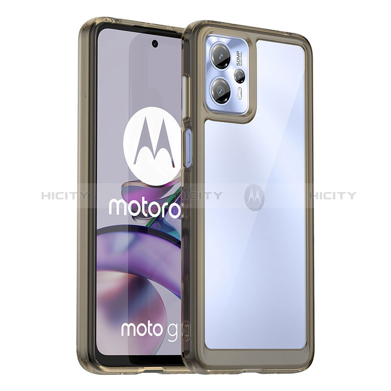 Motorola Moto G13用ハイブリットバンパーケース クリア透明 プラスチック カバー J01S モトローラ ブラック