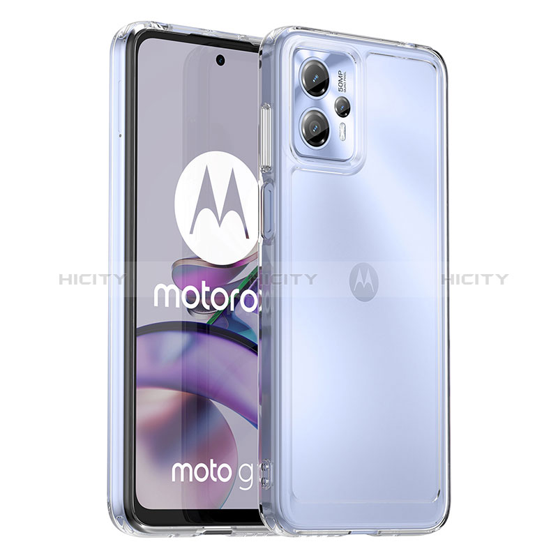 Motorola Moto G23用ハイブリットバンパーケース クリア透明 プラスチック カバー J02S モトローラ クリア