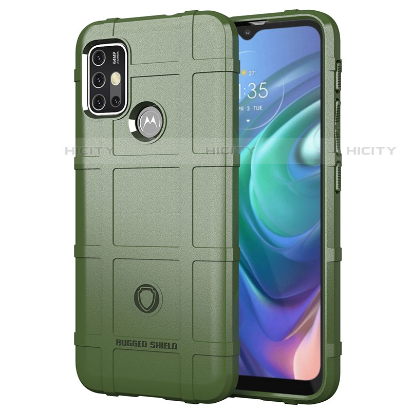 Motorola Moto G30用360度 フルカバー極薄ソフトケース シリコンケース 耐衝撃 全面保護 バンパー モトローラ グリーン