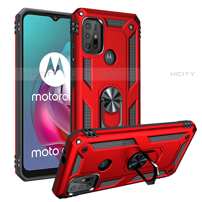 Motorola Moto G30用ハイブリットバンパーケース プラスチック アンド指輪 マグネット式 S01 モトローラ 