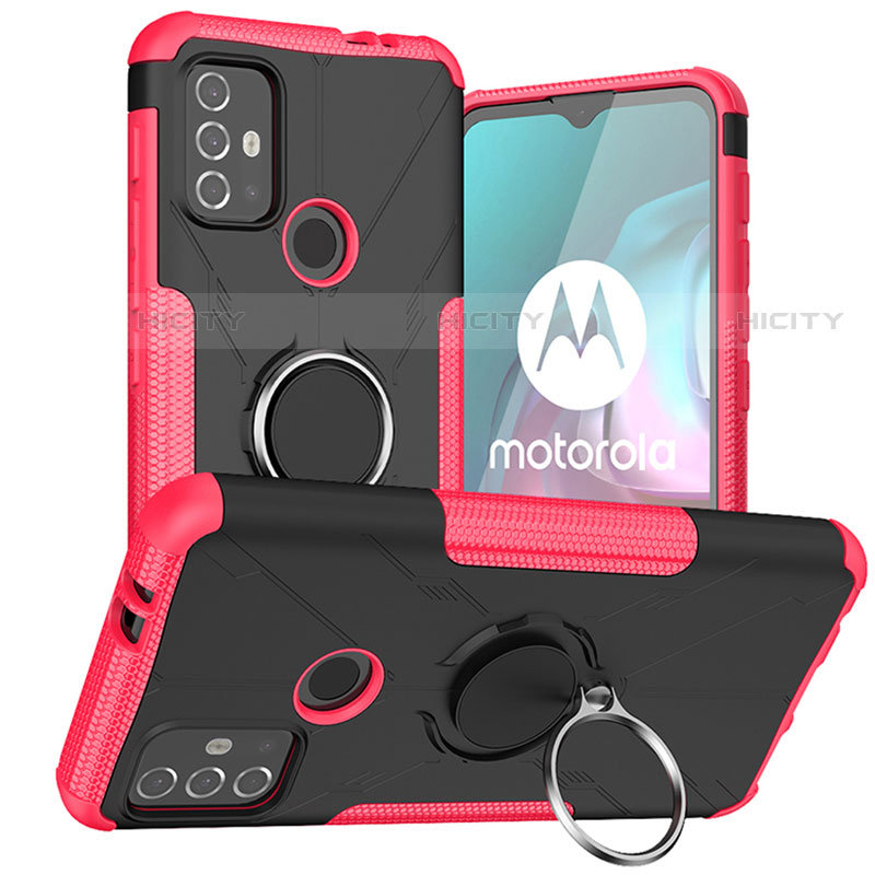Motorola Moto G30用ハイブリットバンパーケース プラスチック アンド指輪 マグネット式 S02 モトローラ 