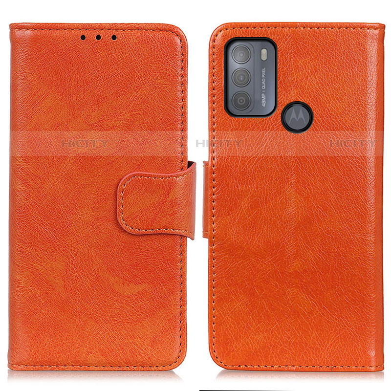 Motorola Moto G50用手帳型 レザーケース スタンド カバー N05P モトローラ オレンジ