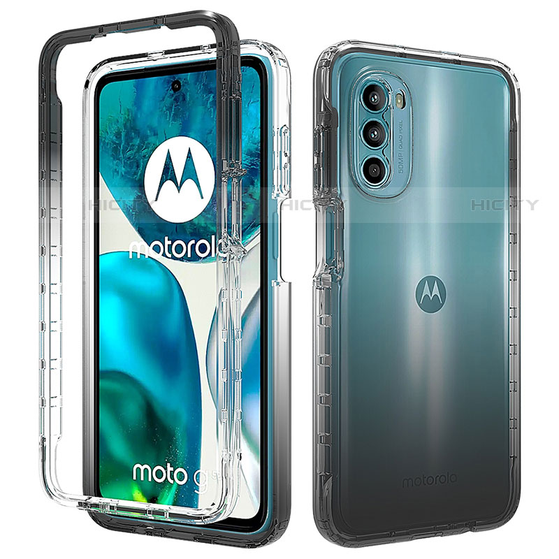 Motorola MOTO G52用前面と背面 360度 フルカバー 極薄ソフトケース シリコンケース 耐衝撃 全面保護 バンパー 勾配色 透明 モトローラ 