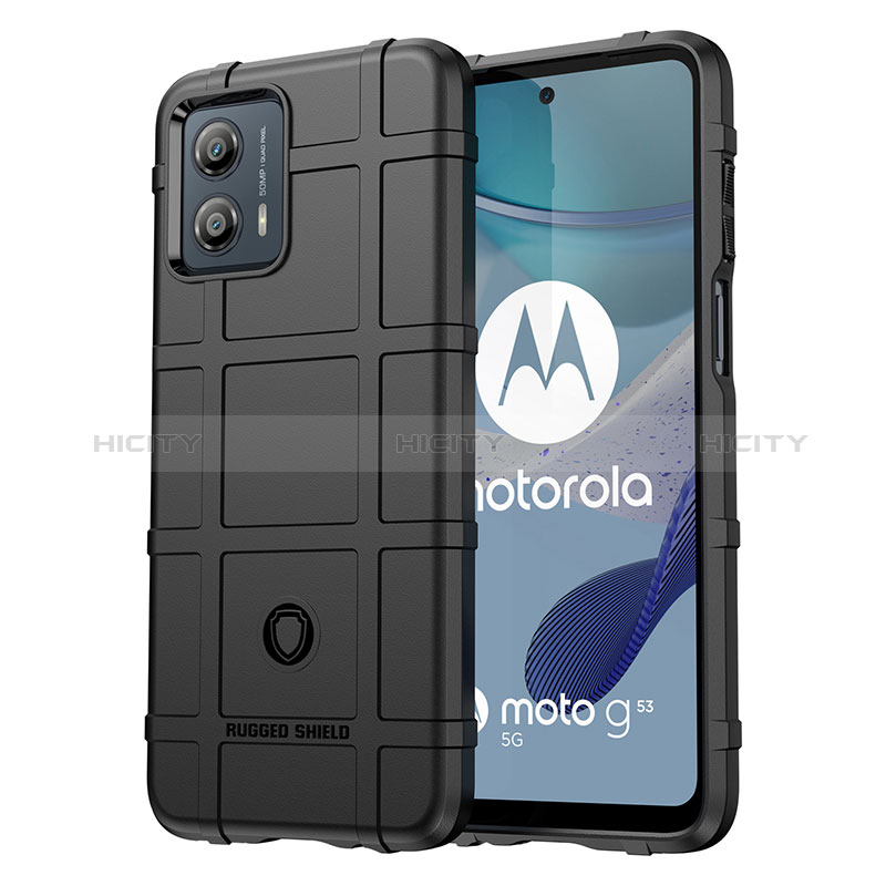Motorola Moto G53 5G用360度 フルカバー極薄ソフトケース シリコンケース 耐衝撃 全面保護 バンパー J01S モトローラ ブラック
