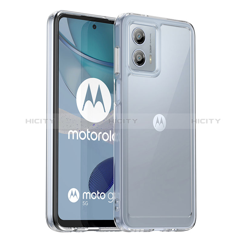 Motorola Moto G53 5G用ハイブリットバンパーケース クリア透明 プラスチック カバー J01S モトローラ クリア