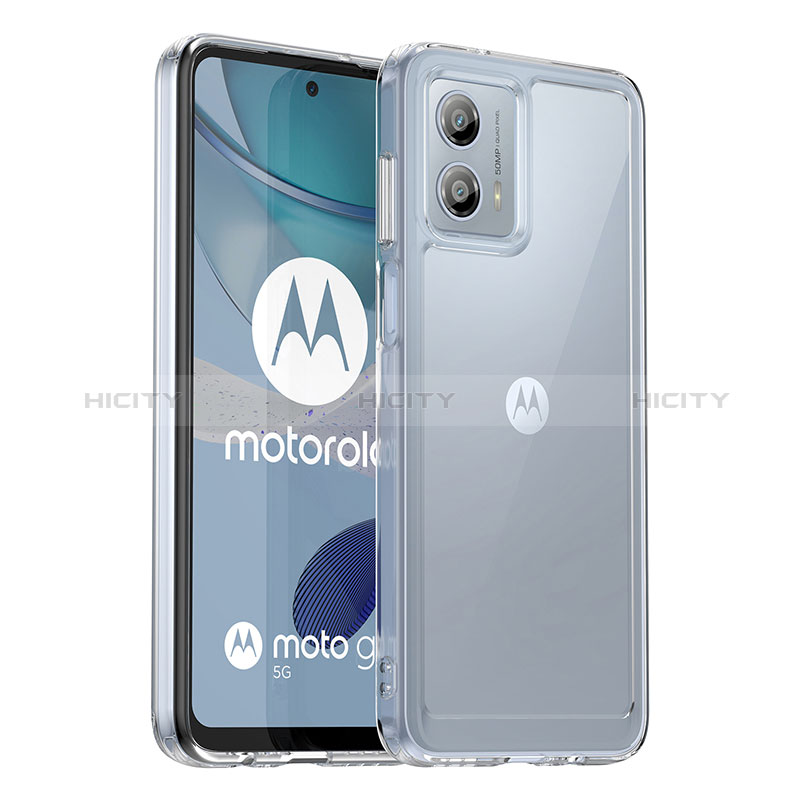 Motorola Moto G53j 5G用ハイブリットバンパーケース クリア透明 プラスチック カバー J01S モトローラ クリア