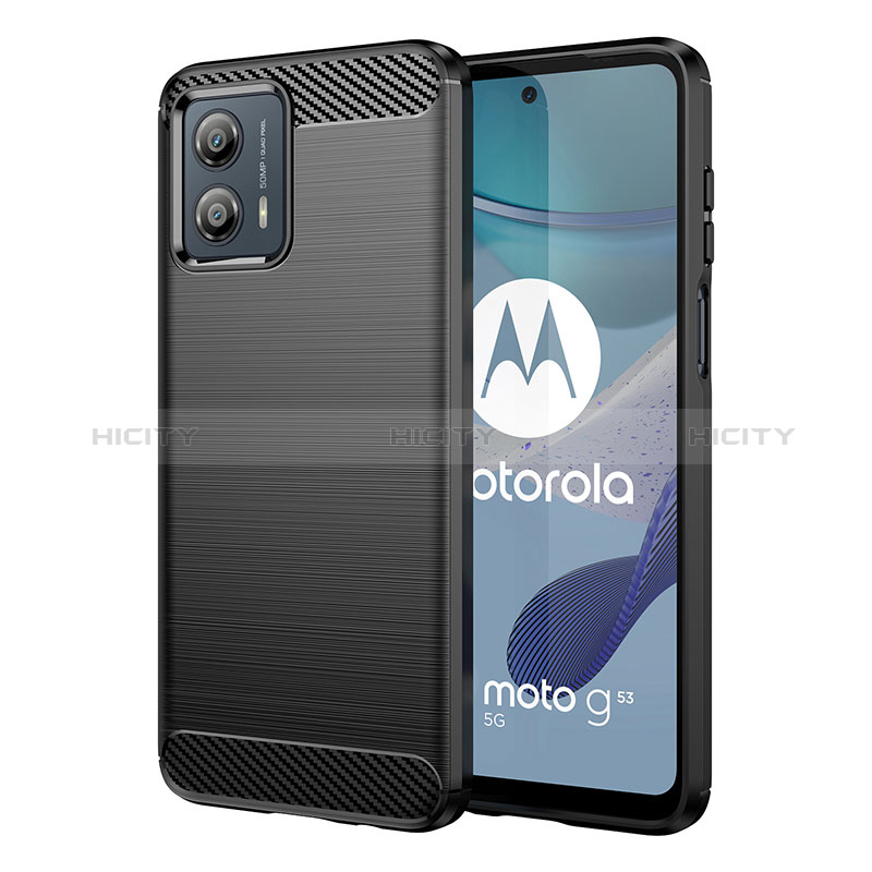 Motorola Moto G53y 5G用シリコンケース ソフトタッチラバー ライン カバー MF1 モトローラ ブラック