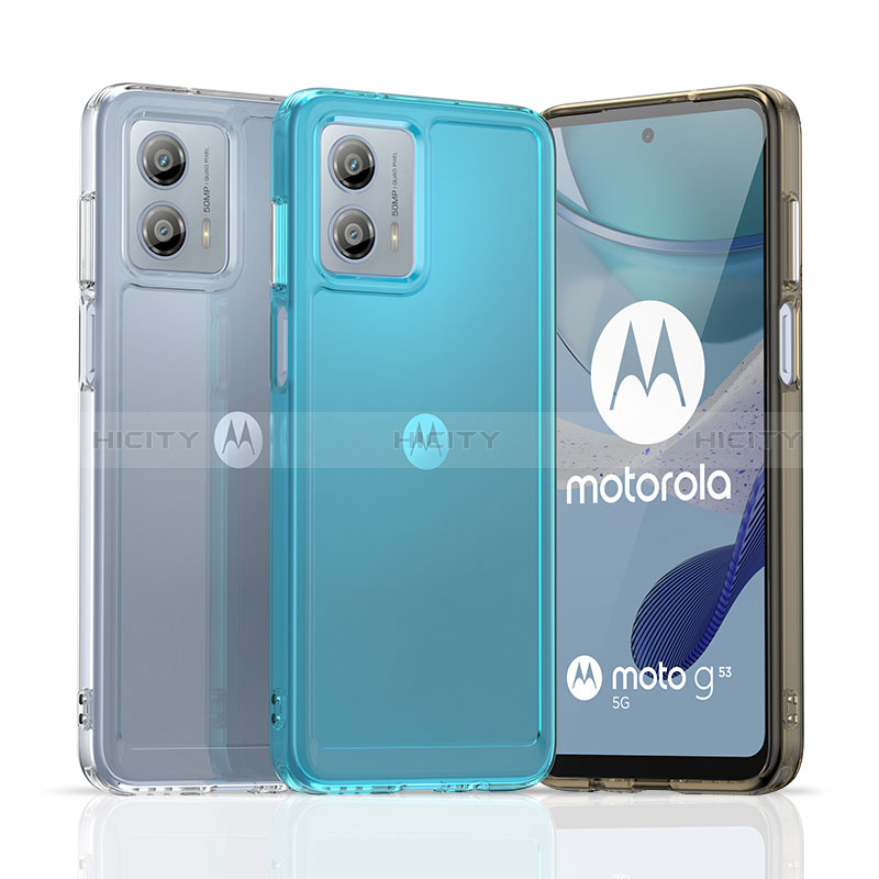 Motorola Moto G53y 5G用ハイブリットバンパーケース 透明 プラスチック カバー J02S モトローラ 