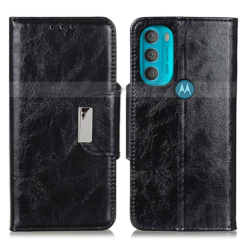 Motorola Moto G71 5G用手帳型 レザーケース スタンド カバー N04P モトローラ ブラック