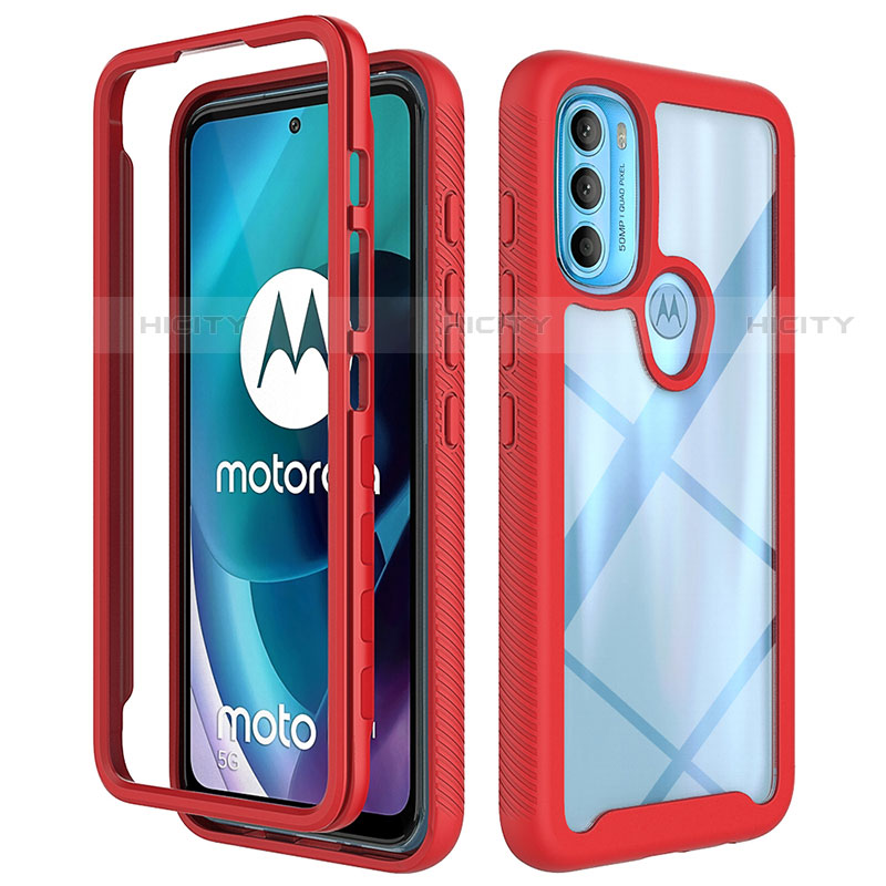 Motorola Moto G71 5G用360度 フルカバー ハイブリットバンパーケース クリア透明 プラスチック カバー モトローラ 