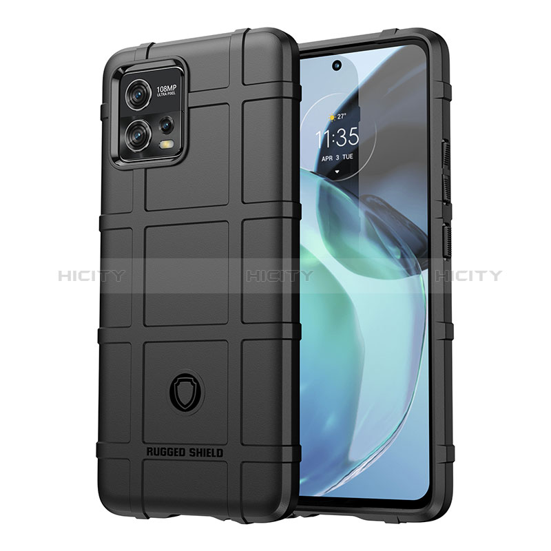 Motorola Moto G72用360度 フルカバー極薄ソフトケース シリコンケース 耐衝撃 全面保護 バンパー J01S モトローラ ブラック