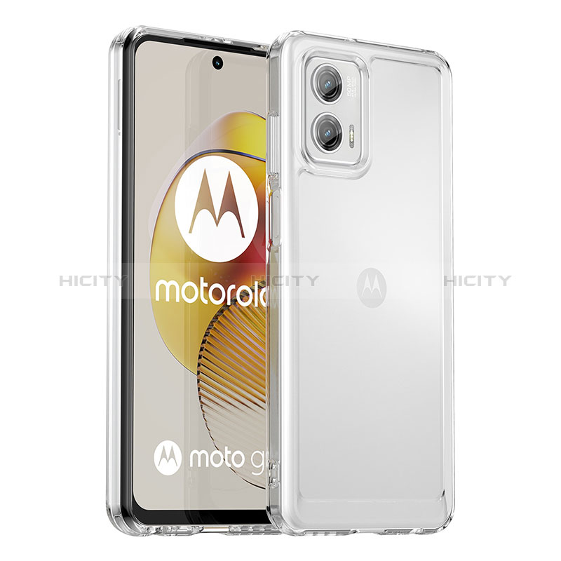 Motorola Moto G73 5G用ハイブリットバンパーケース クリア透明 プラスチック カバー J02S モトローラ クリア