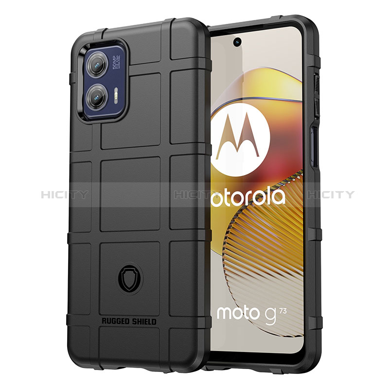 Motorola Moto G73 5G用360度 フルカバー極薄ソフトケース シリコンケース 耐衝撃 全面保護 バンパー J01S モトローラ ブラック