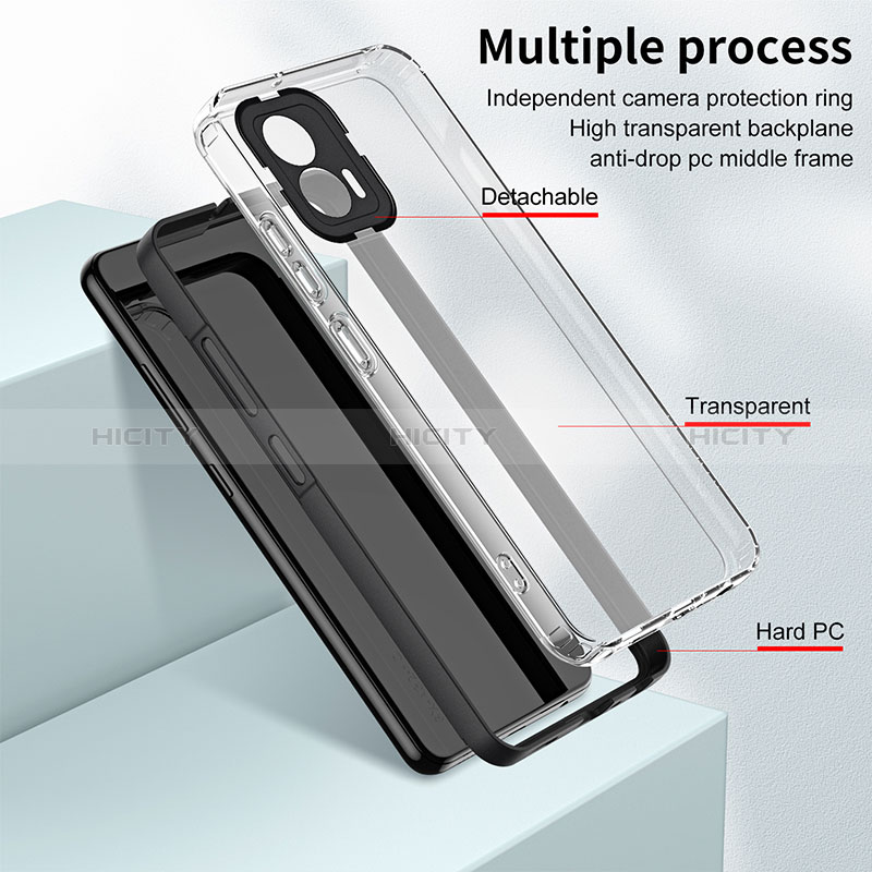 Motorola Moto G73 5G用ハイブリットバンパーケース クリア透明 プラスチック 鏡面 カバー H01P モトローラ 