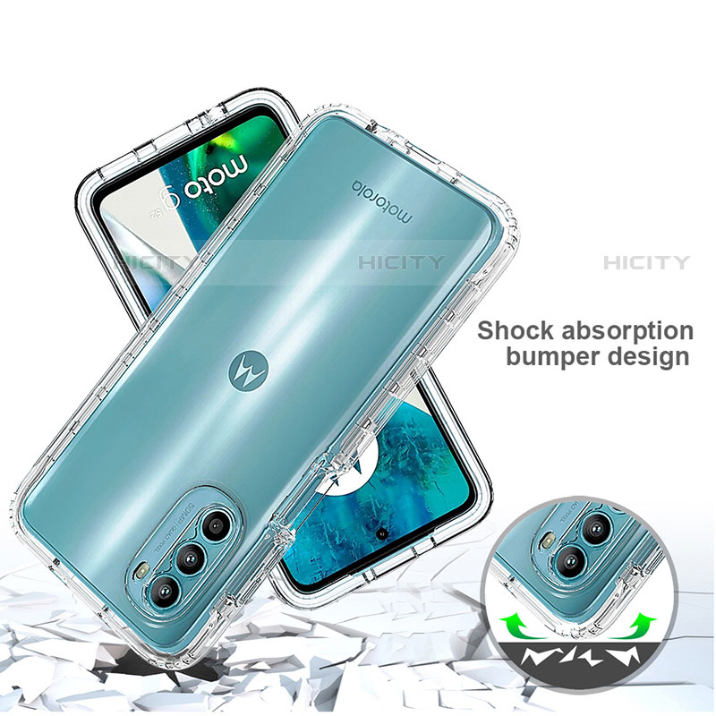 Motorola Moto G82 5G用前面と背面 360度 フルカバー 極薄ソフトケース シリコンケース 耐衝撃 全面保護 バンパー 勾配色 透明 モトローラ 