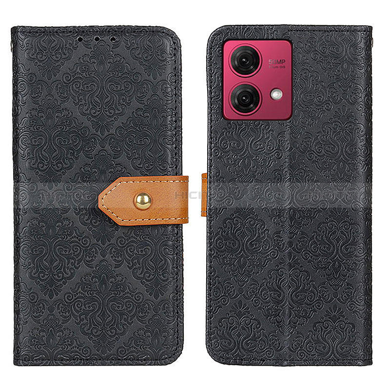 Motorola Moto G84 5G用手帳型 レザーケース スタンド カバー K05Z モトローラ ブラック