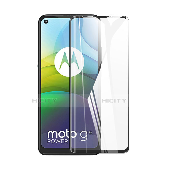 Motorola Moto G9 Power用強化ガラス フル液晶保護フィルム F02 モトローラ ブラック