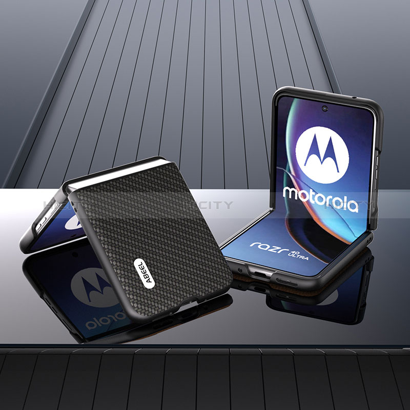 Motorola Moto Razr 40 Ultra 5G用シリコンケース ソフトタッチラバー レザー柄 カバー BH1 モトローラ 