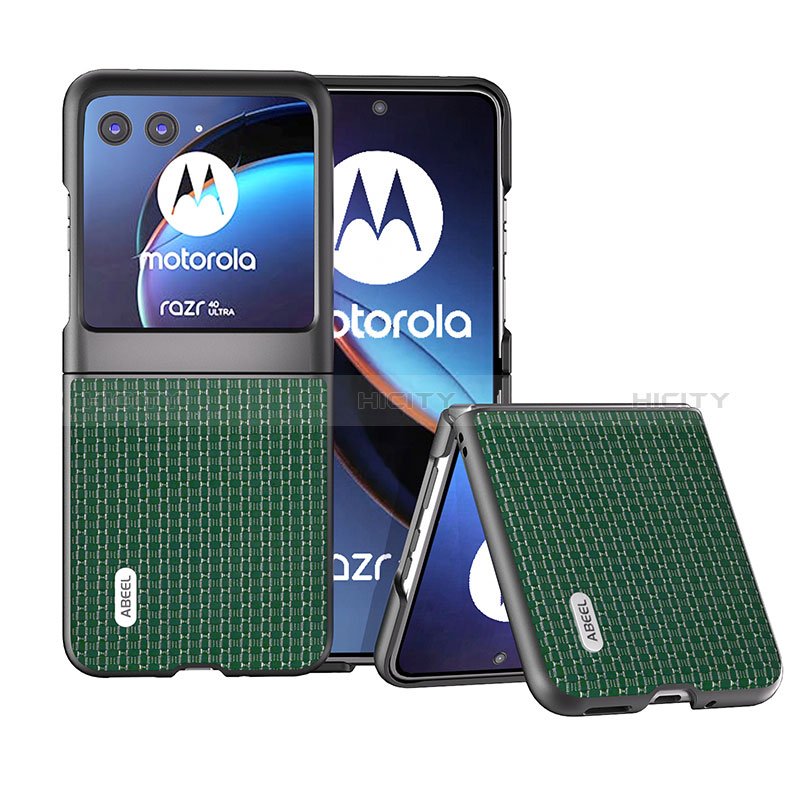 Motorola Moto Razr 40 Ultra 5G用シリコンケース ソフトタッチラバー レザー柄 カバー BH4 モトローラ 