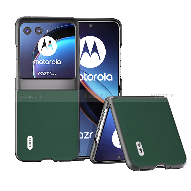 Motorola Moto Razr 40 Ultra 5G用シリコンケース ソフトタッチラバー レザー柄 カバー BH5 モトローラ 