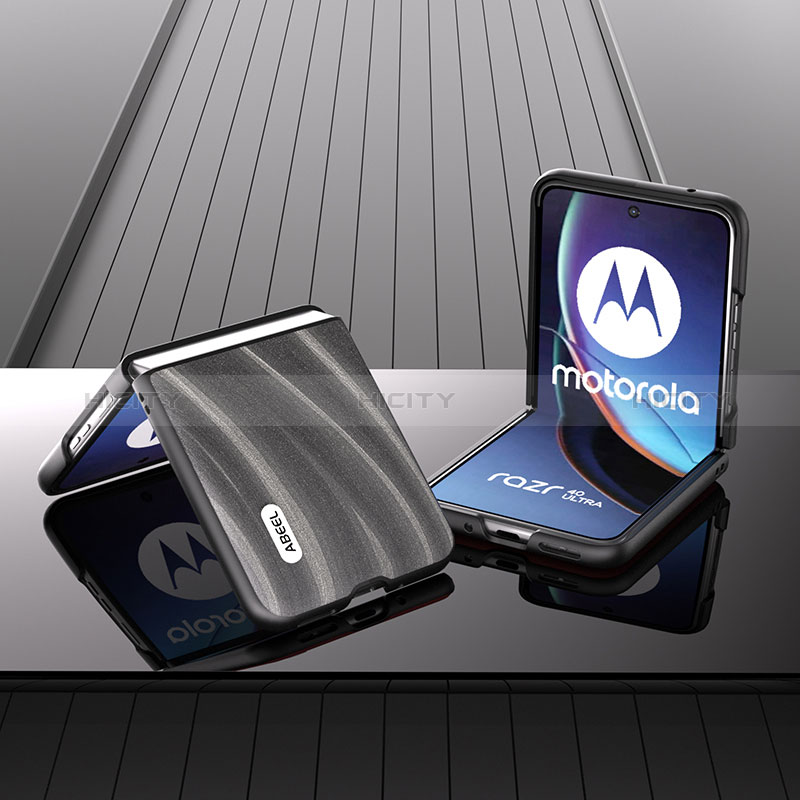 Motorola Moto Razr 40 Ultra 5G用シリコンケース ソフトタッチラバー レザー柄 カバー B03H モトローラ 