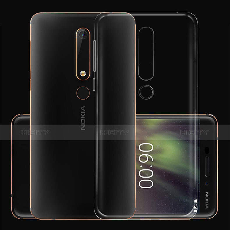 Nokia X6用極薄ソフトケース シリコンケース 耐衝撃 全面保護 クリア透明 T02 ノキア クリア