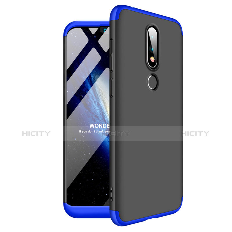 Nokia X6用ハードケース プラスチック 質感もマット 前面と背面 360度 フルカバー ノキア ネイビー・ブラック